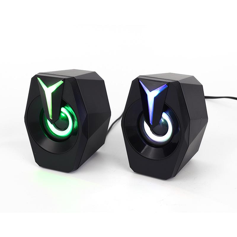 

2.0 Luminous RGB Gaming Speakers, Seven-Color Computer Esports Speakers чорний