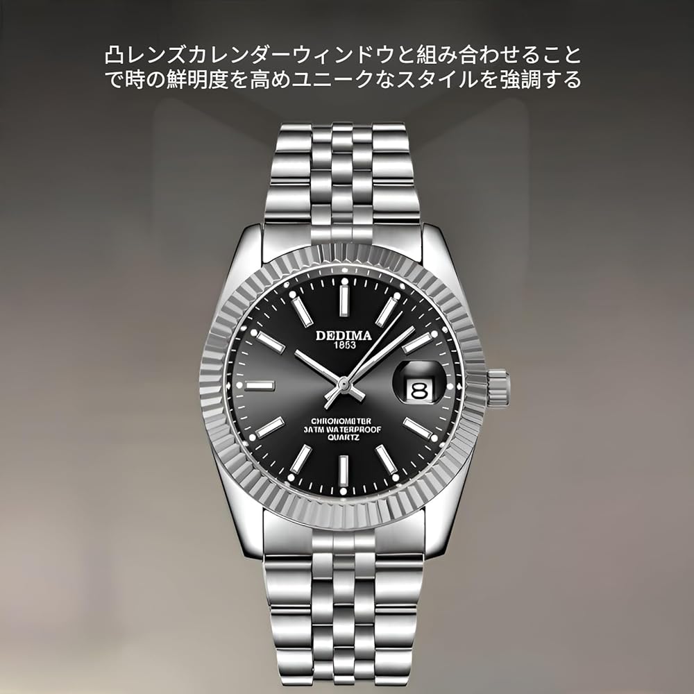 Aishaba Men's Automatic Watch 38mm Waterproof Luminous Classic Design Analog Fashion Business Quartz Watch