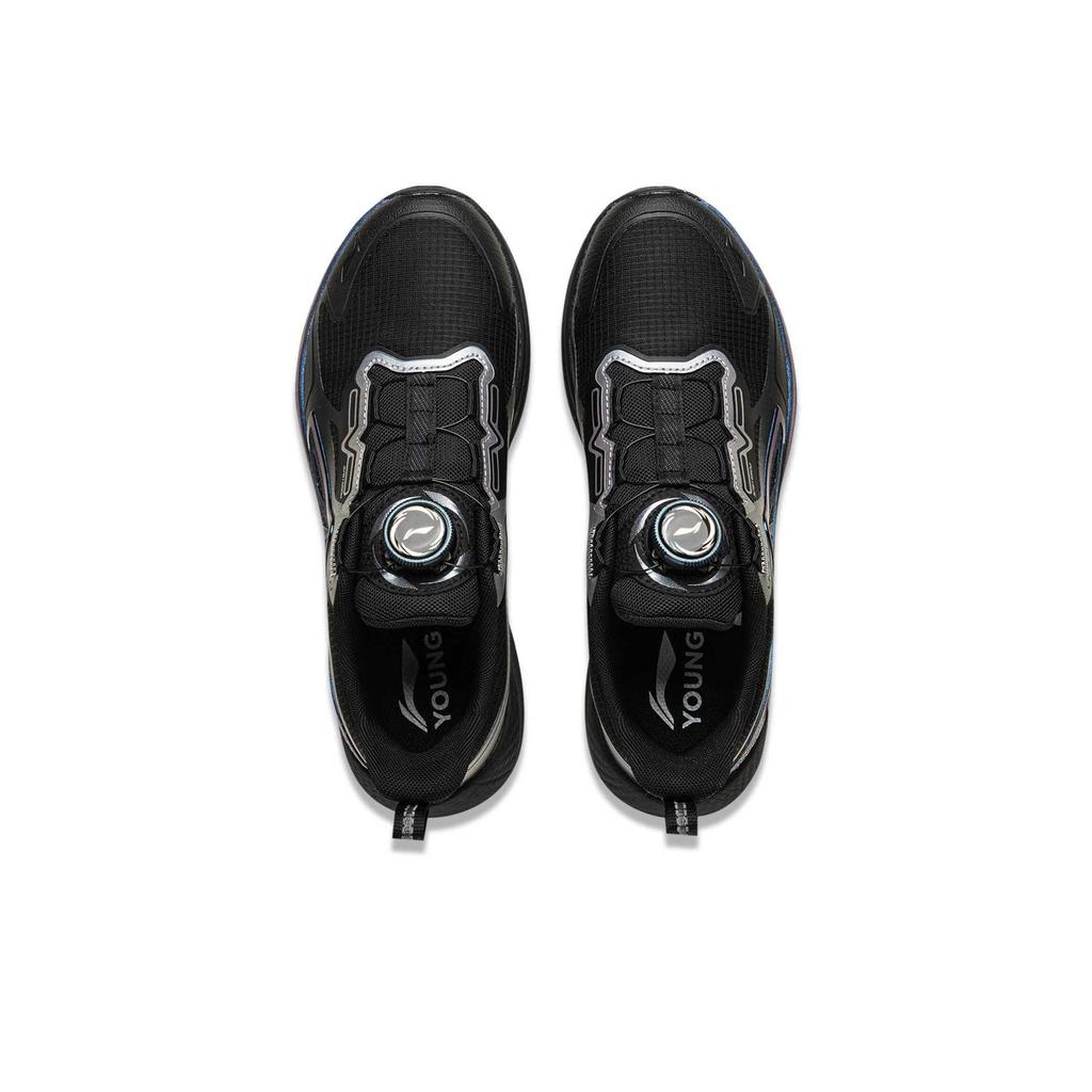 Li Ning Kids Running Shoes Comfortable Soft Skin-Friendly Breathable Low-Top Kids Sneakers Black YKFV006-1