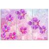 Three Piece Picture Canvas Print Orchid Flower Abstract
