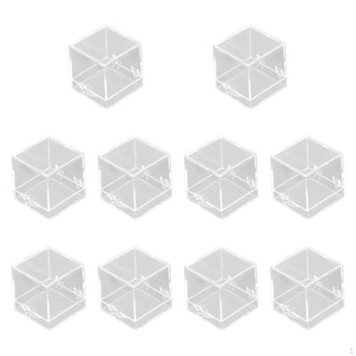 10 Cubic Display Cases for , Square Dustproof Containers, Organizer Sweets, Jewelry, Stones,