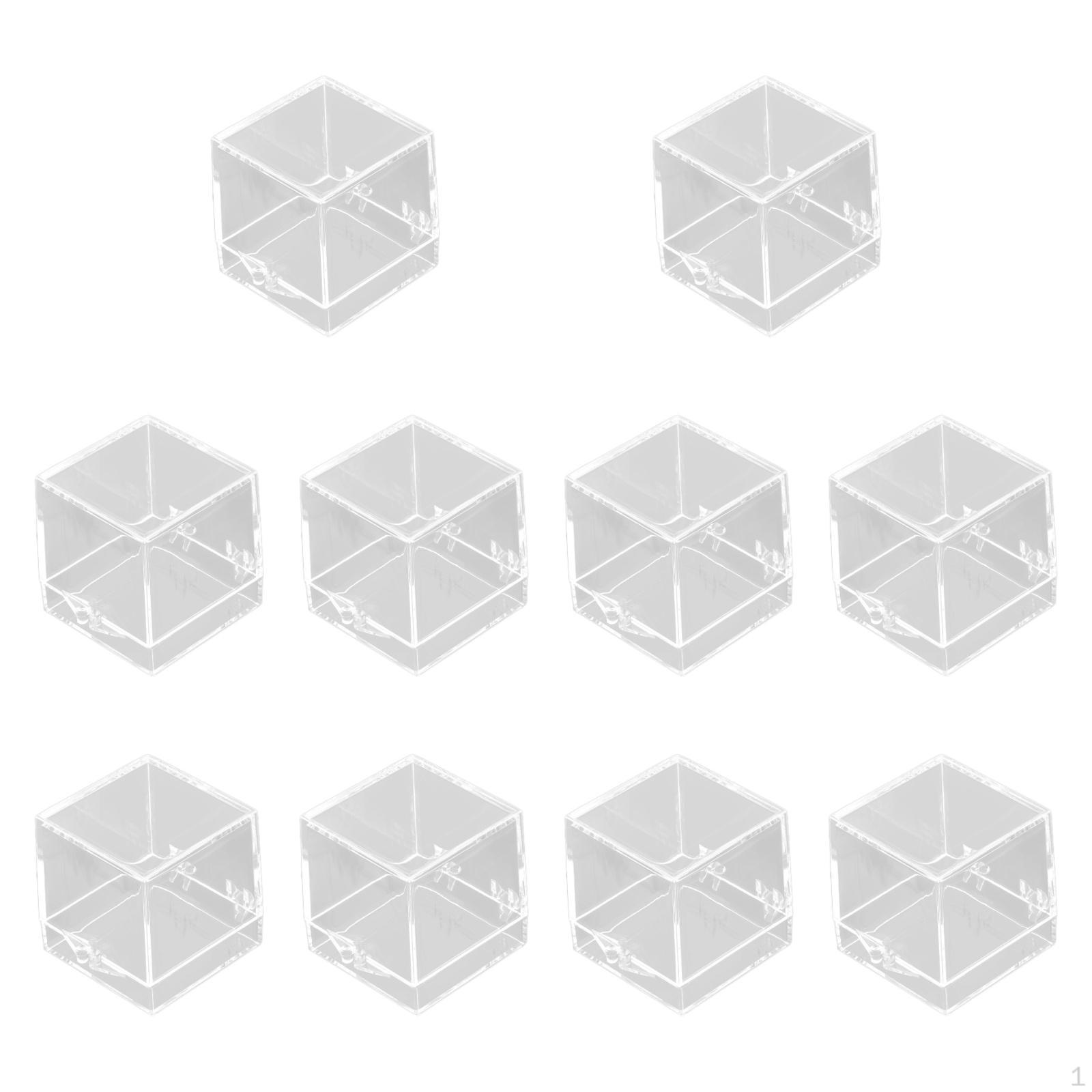 

10 Pieces Mineral Display Boxes Cases Versatile Dustproof Containers for Candy Small чистый