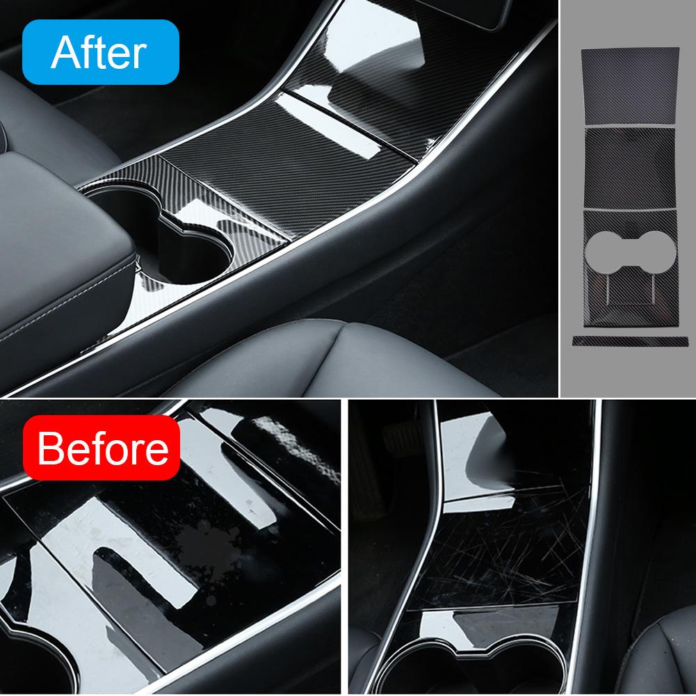 New ABS Black Car Central Control Panel Protective Patch For Tesla Model 3 2017-2020 Tesla Model Y Car Interior Accessories 1Set