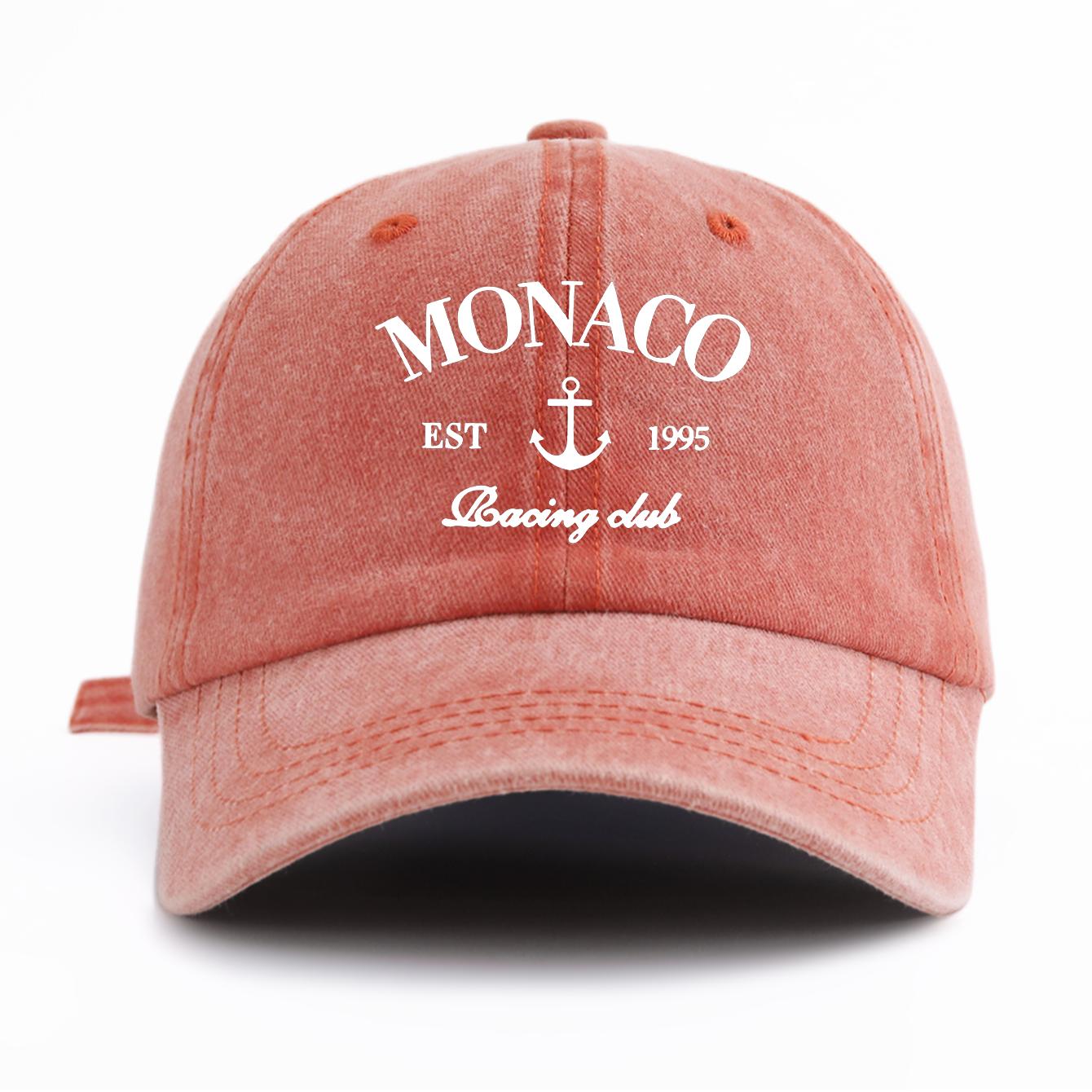 

1 шт. Стильна випрана бейсболка MONACO для дорослих. Мінімалістичний ретро-стиль. Повсякденна. М яка. Регульована. Кепка тата. Ідеально підходить як подарунок