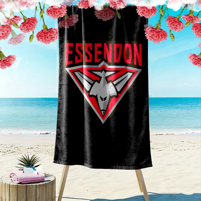 Essendon FC 2D Flat Print Beach Towel, Large Soft Quick Dry Towel for Beach Camping SwimmingDSTJ0925183