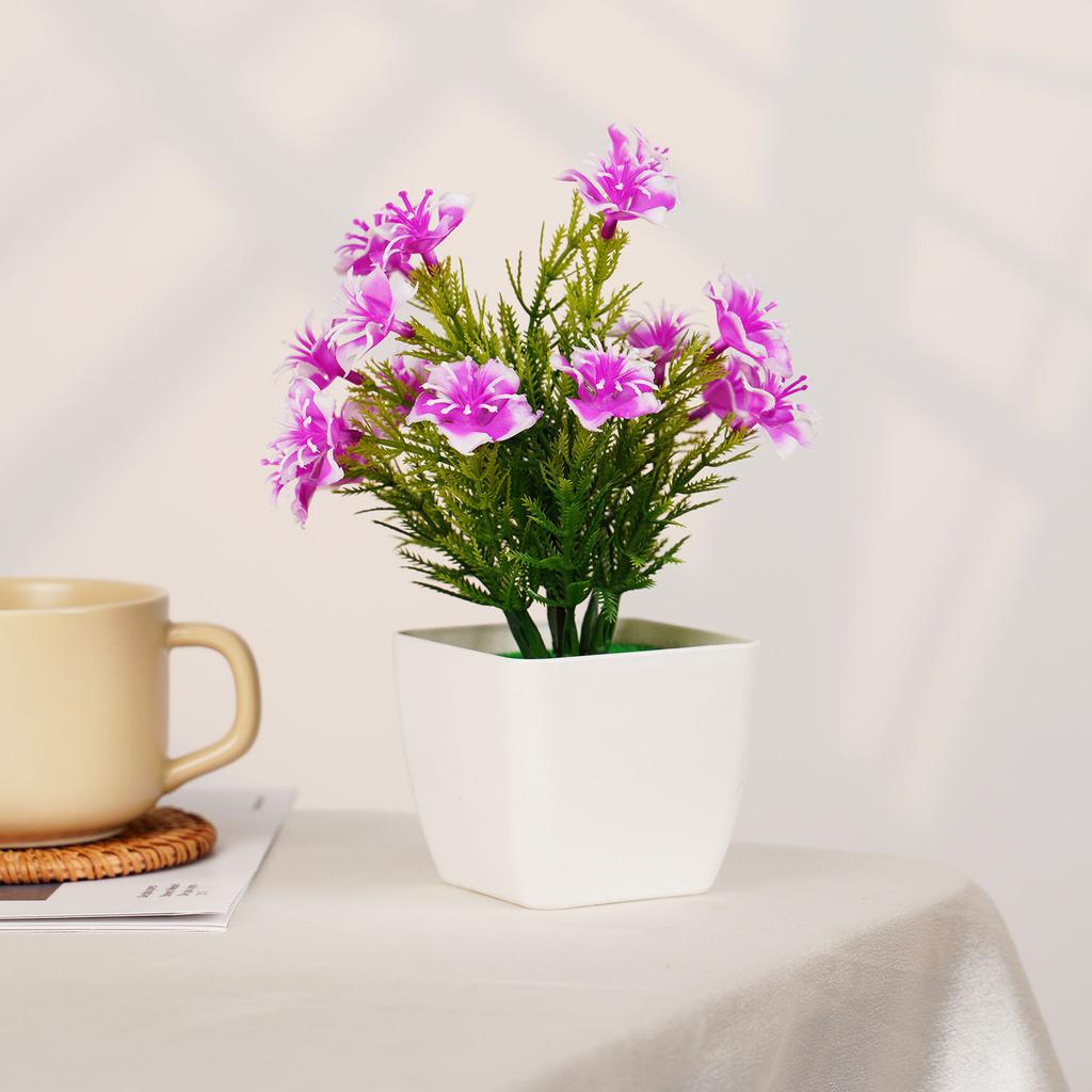 Artificial Cherry Blossom Bonsai Tree Small Fake Potted Plant for Home Decor, Indoor Outdoor Garden, Bedroom Office Decoration
