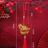 Year Of The Horse Feng Shui Hanging Ornament - Golden Horse Tassel Charm For Car Interior, Home & Good Fortune Decor