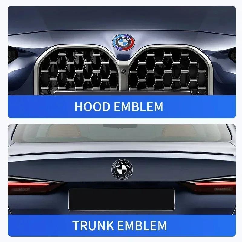 1 szt. 82mm ABS 2 3 Otwory Samochodowy Znak Logo Emblemat Naklejka na Maskę Przód Tył Bagażnik dla BMW E87 E46 E28 E60 G20 G03 G05 F10 E93