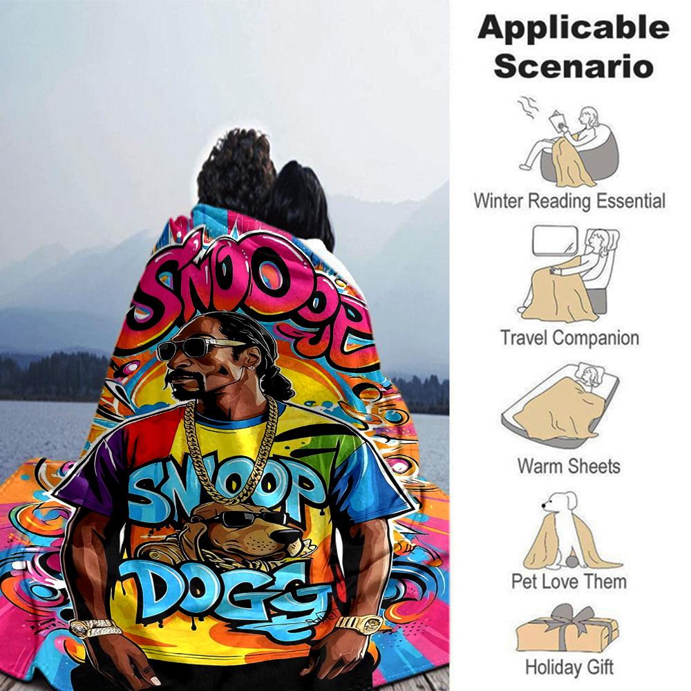 1pc Snoop Dogg Themed Printed Soft and Comfortable Home Blanket, Small Throw Blanket, Nap Blanket, Suitable as a Gift l044