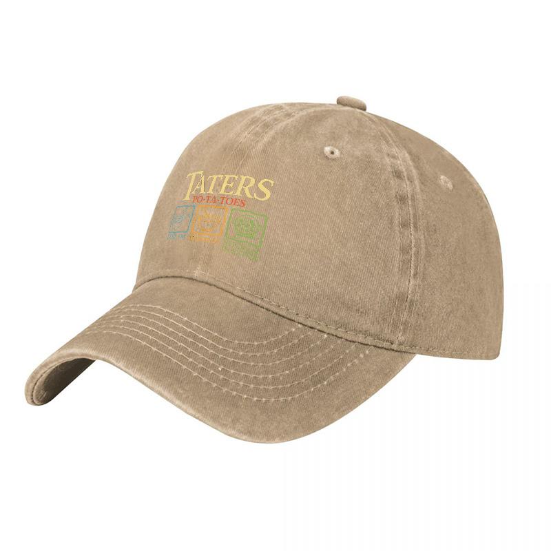 Taters Culture Washed Cotton Baseball Cap With Colorful Embroidered Logo Design For Everyday Wear And Casual Style