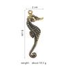 Retro Cute Hippocampus Decorative Figurines Seahorse Brass Miniatures Ornaments Key Pendant Marine Organisms Souvenir