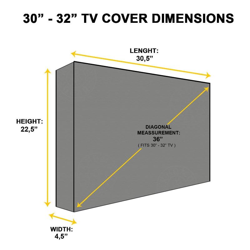 Outdoor Tv Screen Dust Cover Black Lcd Television Set Water Dust Resistant Protect Bag 24" 32" 42" 48" 52" 58"