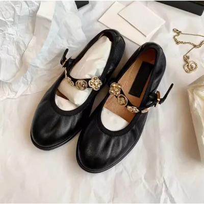 Woman 2025 Round Toe Shallow Mouth Casual Female Sneakers Flats Autumn New Retro Dress Fall PU Buckle Strap Mary Janes Lei
