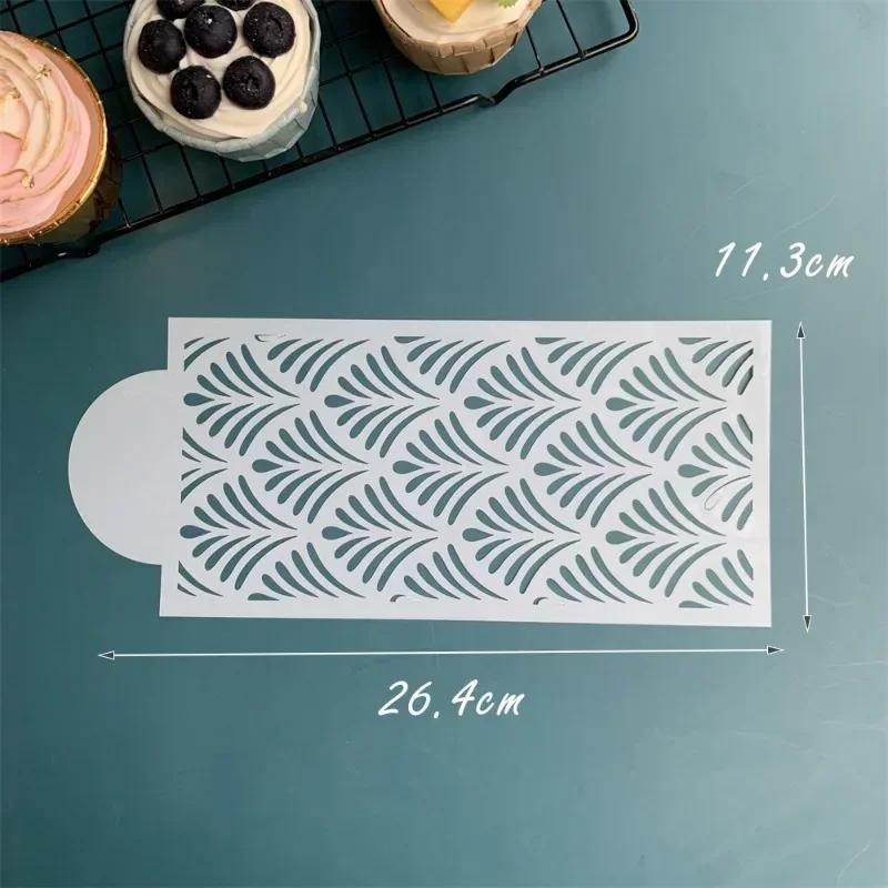Fondantkaka Nätstämplar Stenciler Prägling för dekorationsverktyg Plast Sprayform Bröllopskakor Choklad Ritning Målning