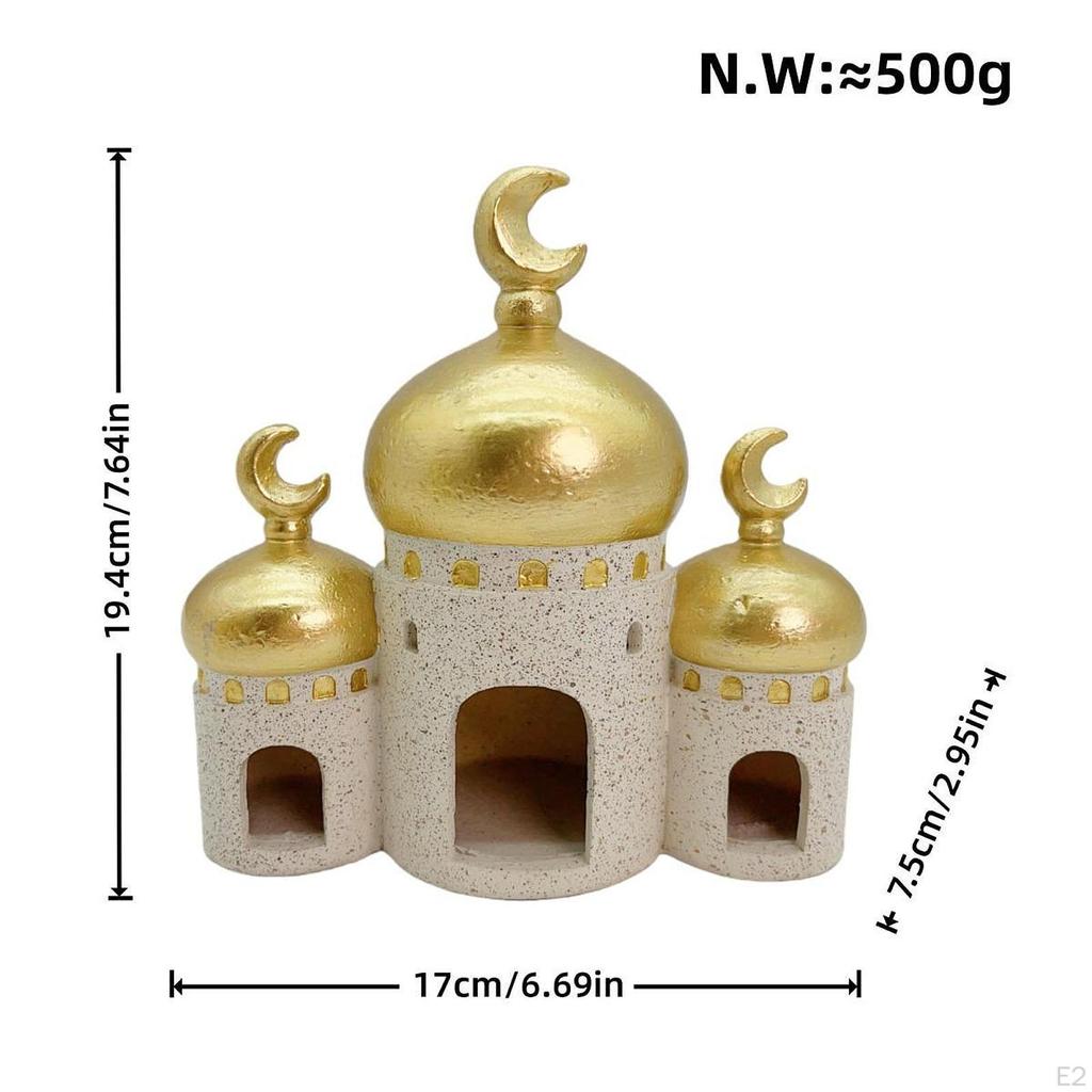 Mosque Sculpture Castle Building Figurine Micro Landscape Decor Desktop Ramadan Decoration for