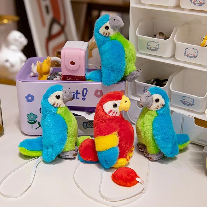 12CM Magnetic Simulation Parrot Plush Toy Stuffed Soft Animal Pillow Fun Toys Home Decro Birthday Gifts