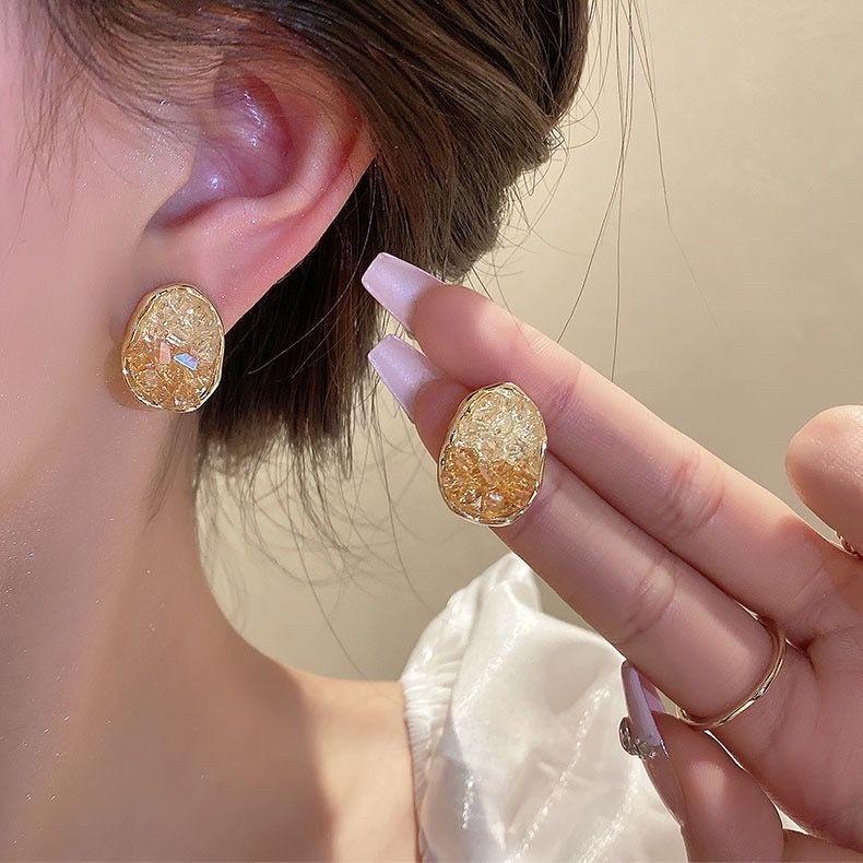 Orecchini in Cristallo Gradiente da Donna, Orecchini Dolci e alla Moda Giapponesi e Coreani, Orecchini di Alta Gamma per il Pendolarismo