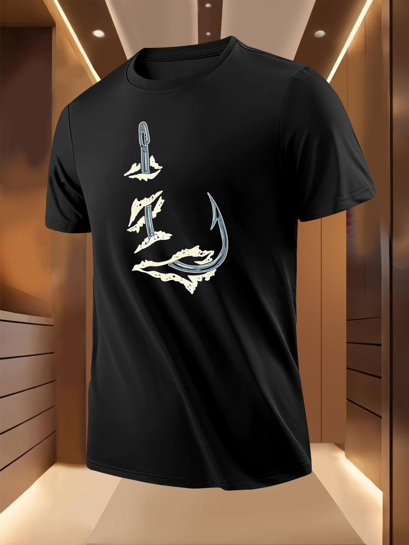 Tshirt with Fishhook And Fragment Print XXL