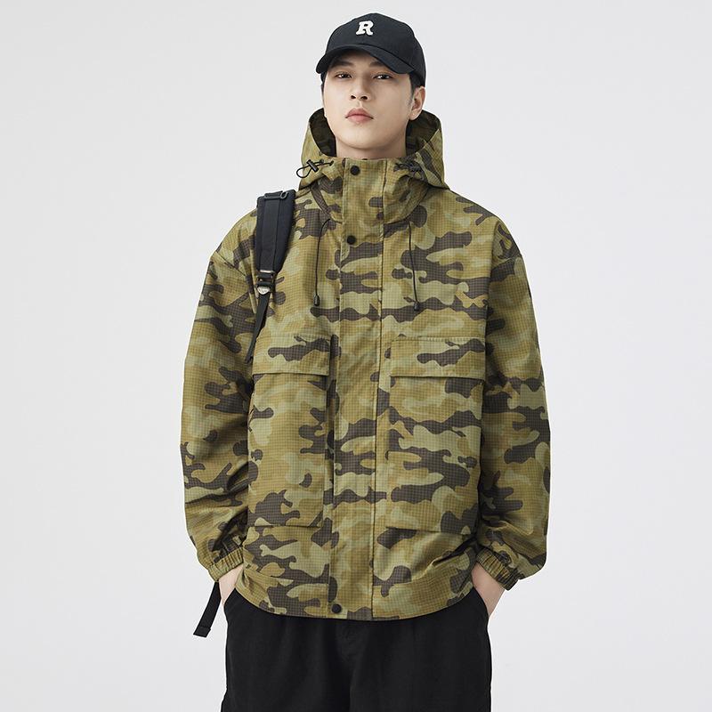 

Coat Men Hooded Jacket Camouflage Military Green Sports Loose Casual Coat New Coat Winter Clothes 3XL