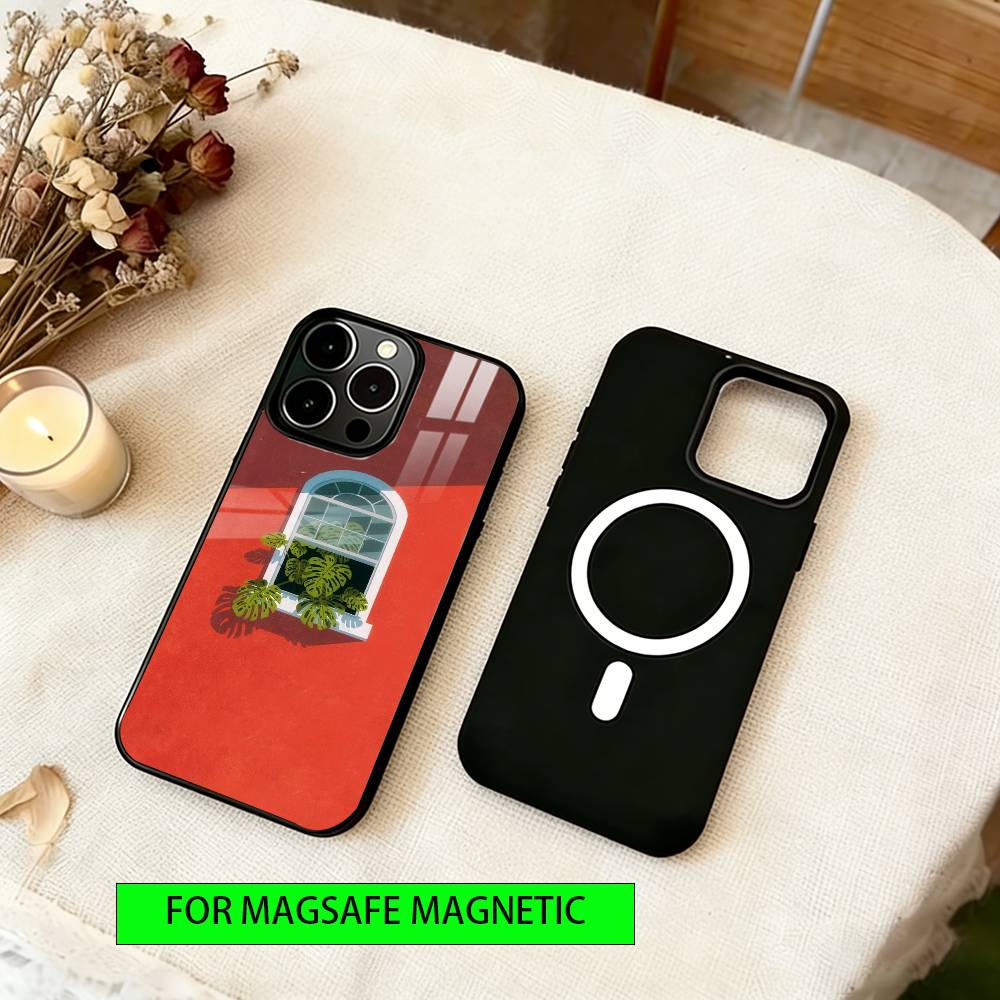 Minimalist Style Phone Case For iPhone17,16,15,14,13,12,11 Plus,Pro Magnetic with Magsafe Wireless Charging