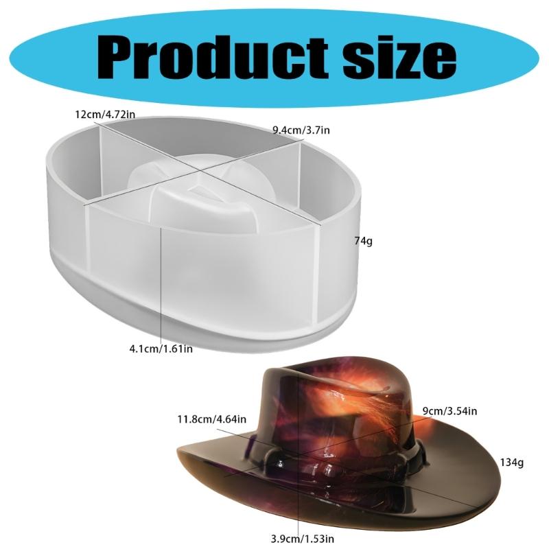 Stampo in Silicone Atossico per Cappello da Cowboy Fatto a Mano, Piattini per Gioielli e Decorazioni da Tavolo, Stampo per Cioccolato, Fondant e Resine