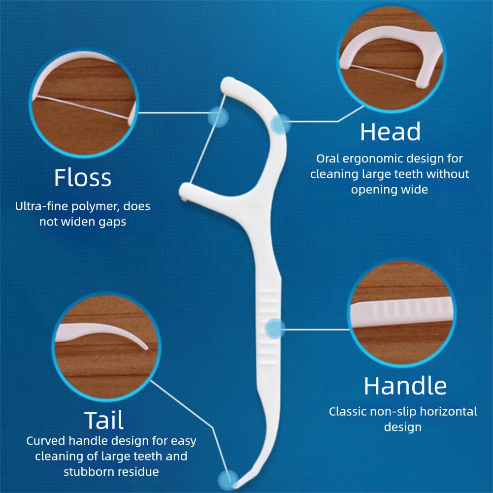 50pcs/Box Dental-Flossers,High Tensile Strength Dental Floss Picks,Toothpick,Tooth Cleaner Flosses Sticks,Oral Hygiene Care