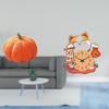Enchanting Pumpkin Cat Clock Pillow for Kids Bedroom Sofa Decor Silent Wall Hanging Cushion