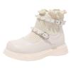Girls' Ankle Martin Boots - 2025 Autumn/Winter Genuine Leather Sock-Style with Velvet Toddler Boots