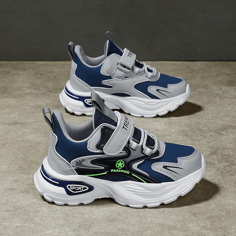 

Новая детская модная трендовая повседневная дышащая обувь, детские студенческие спортивные удобные кроссовки для бега для мальчиков и девочек 28 синий