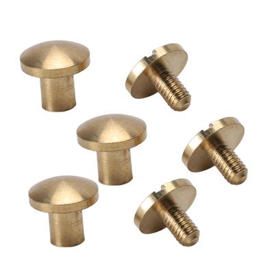 50 Set Kit Rivetti in Ottone Fai da Te 8mm Viti a Fessura Rivetti Curvi Decorativi per Borsa in Pelle Tessuto Pantaloni Borsa