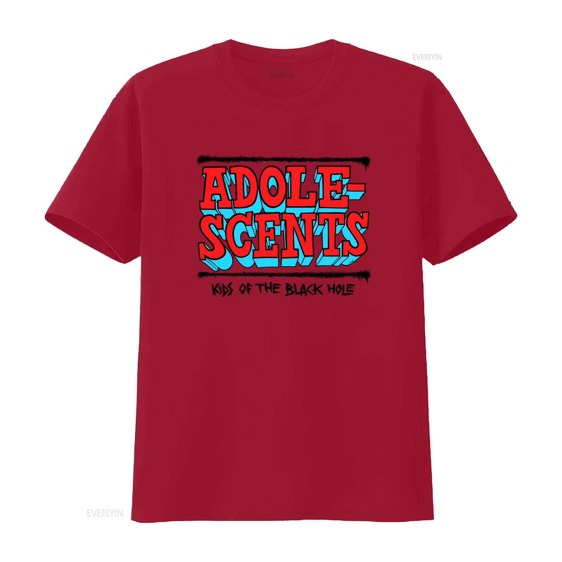 The Adolescents Kids Of Black Hole T Shirt Retro Punk Style for Shirtns vintage Washed Casual Slightly Soft fashion S