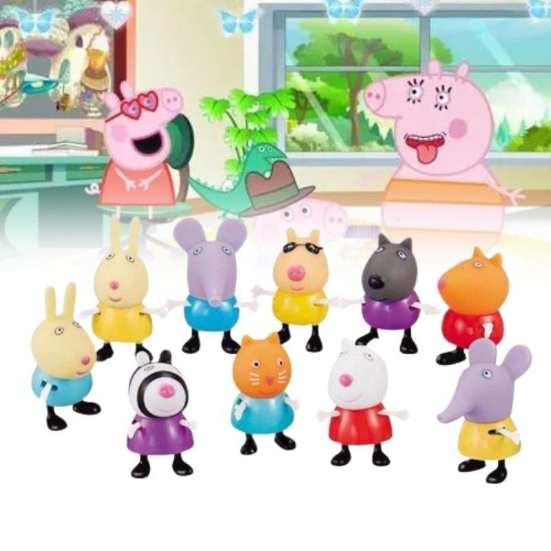 Adorable Pig Family Of Four Plastic Figures For Creative Birthday Cake Decoration