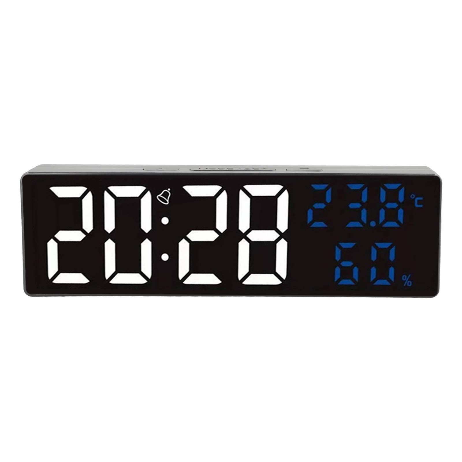 

For Travel Compact Bedside Clock Digital Alarm Clock Automatic Night Mode Built-in Backup Battery Multiple Alarm Settings белый