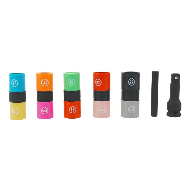 7Pcs Professional Pneumatic Anti-Scratch Socket CR-MO Steel Wheel Protector Extended Socket Set