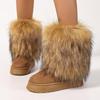 European & American Y2K Spicy Girl Mid-Calf Faux Fur Winter Boots - Thick-Soled Fashionable Snow Boots
