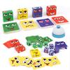Kids Face Change Expression Puzzle Building Blocks Montessori Cube Table Game Toy Early Educational Toys for Boy S Children Gift