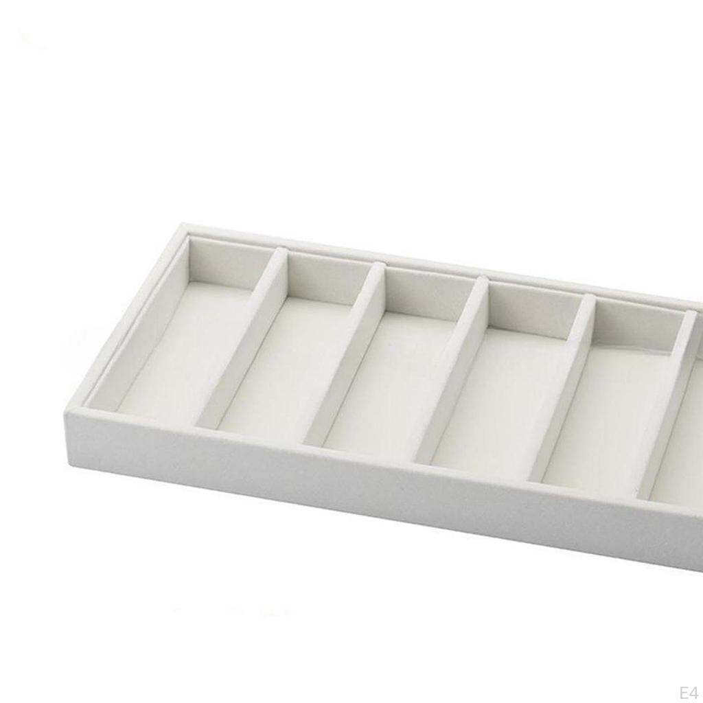 Eyeglass Display Tray, Frame Storage Box with Compartments, Velvet MDF, Secure for Valets,