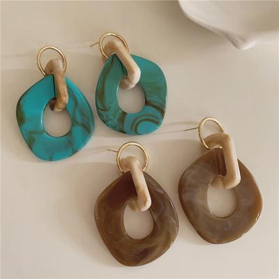 Geometric Round Acrylic Earrings Atmospheric Simple Stud Earrings Personality Versatile Premium Earrings
