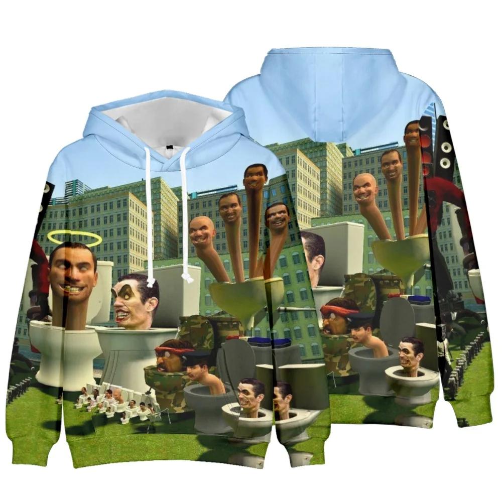 Толстовки с капюшоном Game Skibidi Toilet с 3D-принтом для мужчин и женщин с капюшоном большого размера модные детские пуловеры мужские толстовки пальто 4XL 1790₽