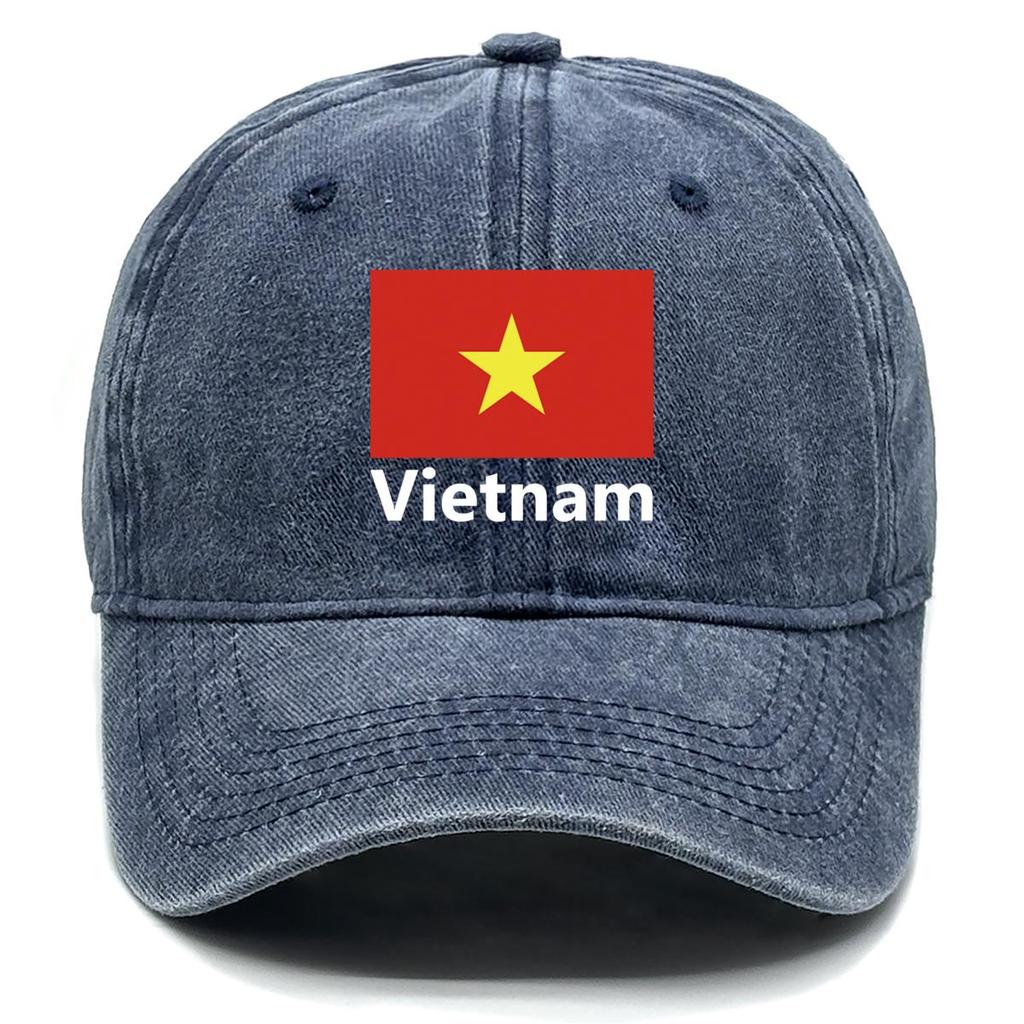 Flag of Vietnam Print Snapback Baseball Hat, Patriotic Dad Hat Hip Hop Adjustable Strap Sporting Raw Brim Adjustable Baseball Cap