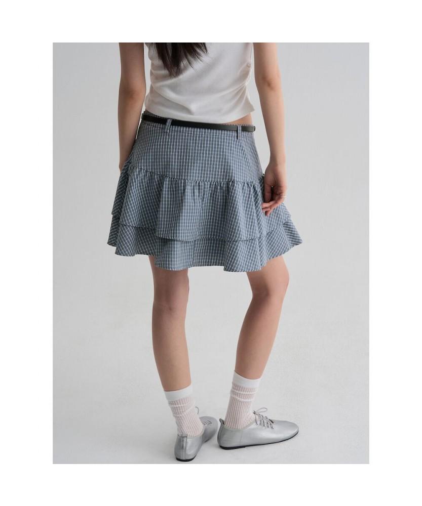 8seconds Blue Checkered Mini Skirt