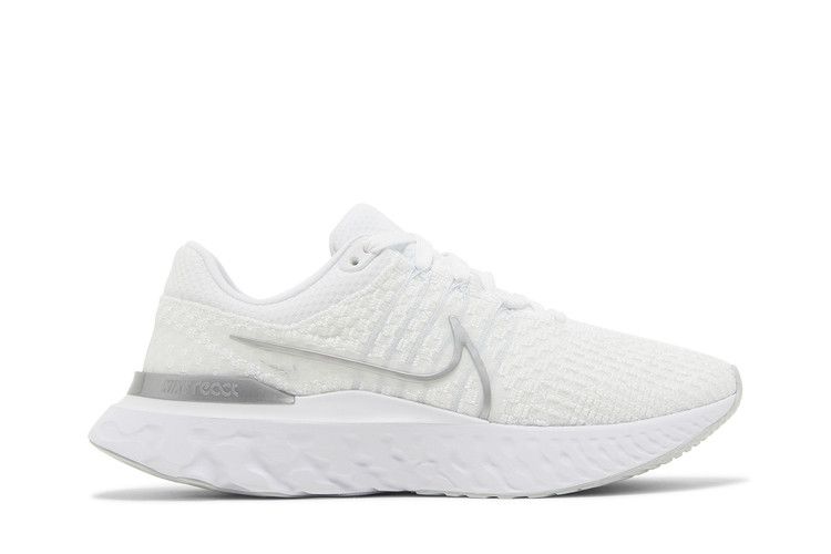Nike Wmns React Infinity Run Flyknit 3 'White Metallic Silver'