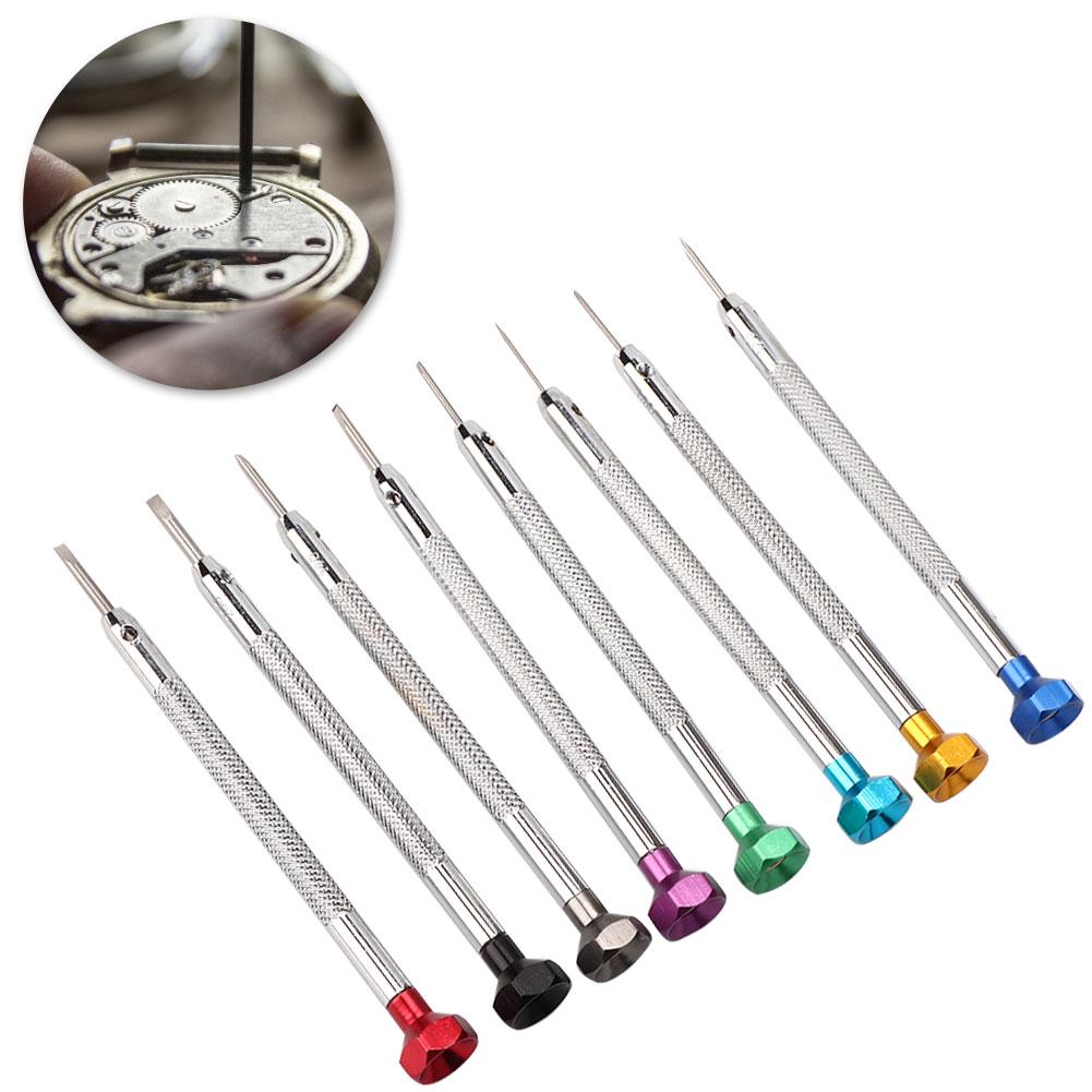 8pcs Watch Screwdrivers Alloy Steel Slot Watch Repairing Screwdrivers