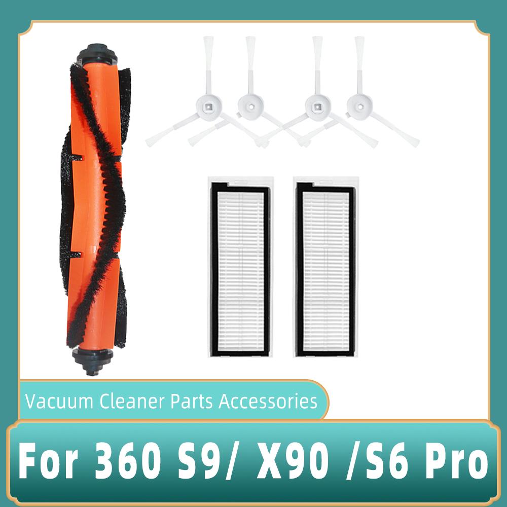 For 360 S9 S6 Pro X90 X95 Robotic Vacuum Cleaner HEPA Filter Roll Main Brush Side Brush Mop Cloth Rag  Spare Parts Accessories