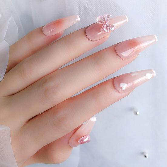 Yousheng 50Pcs Nail Ornaments Creative Shape Non-Fading Vivid Color Shiny Visual Effect 3D Love Heart Bear Style Nail Art Jewelry Charms