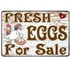 Mfoever Chicken Egg Shabby Chic Poste Tin Signs Metal Plate Farm Fresh Eggs Metal Tinplate Sign Poster xcm