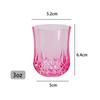 Diamond Textured Liquor  Glass Set 6Pcs 90ml Retro European Style Stripe Plastic Cups for Daily Use Home Bar Holiday Party