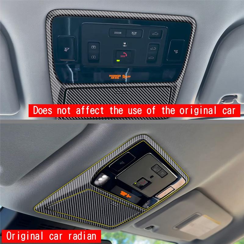 Car Reading Light Frame Overhead Console Eyeglass Box Trim Sticker For Toyota Grand Highlander 2024