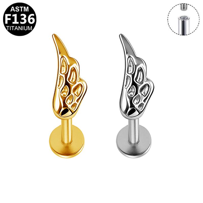 Titanium G23 Fashion Medical Grade Internal Thread Cat Earring