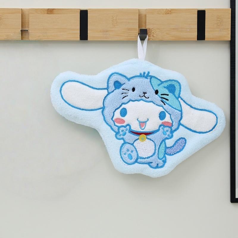 Sanrio Hello Kitty Kuromi Cute Cartoon Hand Towel Thick Absorbent Coral Fleece Hanging Towel For Kitchen Bathroom Handkerchief